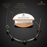 BEADNOVA Natural Dragon Blood Jasper Beads Natural Crystal Beads Stone Gemstone Round Loose Energy Healing Beads with Free Crystal Stretch Cord for Jewelry Making (8mm, 45-48pcs) 8mm