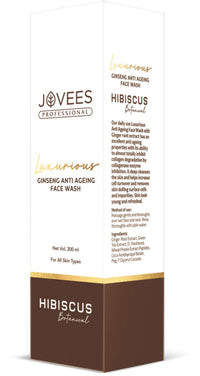 Jovees Herbal Luxurious Ginseng Anti Ageing Face Wash with Ginger Root & Aloe Vera Extract | For Brightening Skin | Improves Skin Texture 200ml