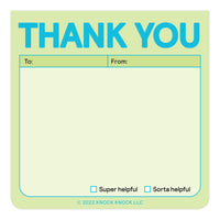 8-Count Knock Knock Thank You Sticky Note Pads, 3 x 3-inches, 100 Sheets Each