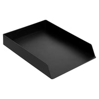 Basics Rectangular Plastic Desk Organizer, letter size Tray, Black, 2-Pack Letter Tray