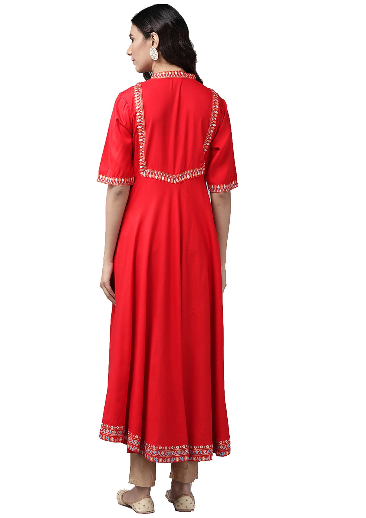 Yash Gallery Women's  Rayon Solid Anarkali Kurta for Women