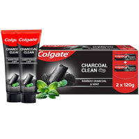 Colgate Charcoal Clean Black Gel Toothpaste, Combo Pack of 240g (120g x2) Deep Clean Tooth paste With Bamboo Charcoal & Wintergreen Mint For Plaque Removal & Tingling Fresh Mouth Experience