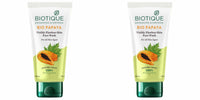 Biotique Bio Papaya Visibly Ageless Face Wash, Pack of 2, 200 ml (2 x 100 ml) and Biotique Bio Honey Gel Refreshing Foaming Face Wash for All Skin Types, 100ml