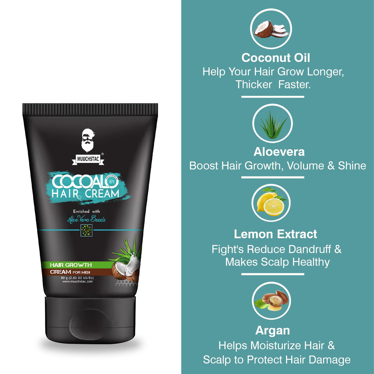 Muuchstac Cocoalo Hair Cream (Pack of 1, 80g) (2x80 g)