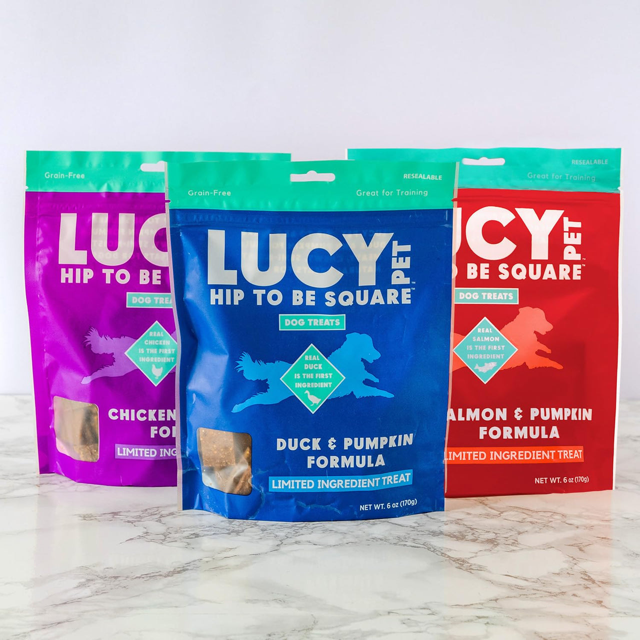 Lucy Pet Hip To Be Square Duck And Pumpkin Dog Treats 6Oz 6 Ounce (Pack of 1)