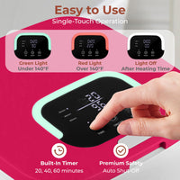 SereneLife Towel Warmers for Bathroom, 23L Luxury Heater, Blanket Warmer Bucket, LED Display, Up to 24 Hours Delay, 3 Heating Modes and Child Lock for Oversize Bathrobes PJ's  and More (Pink) Pink