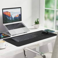 Desk Pad,Large Mouse Pad, Non-Slip PU Leathers Writing Pad,Desktop Protection Pad,Computer Desk Pad, Waterproof Table Mat, Desk Mat for Office and Home Writing (Black;31.5