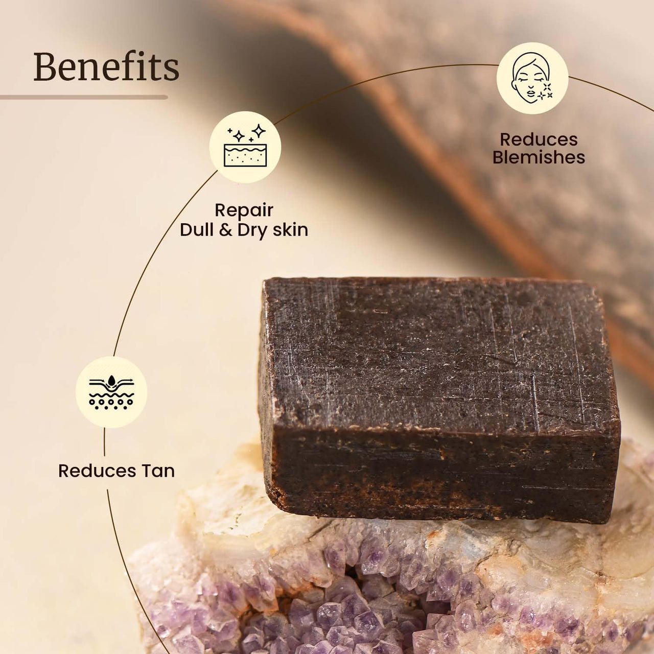 Mellow Chocolate & Almond Khali Body Scrub Soap | 100% Handmade Herbal Body Soap | Helps to Remove dirt and grime Cleanses and Moisturize Skin | No Paraben & Chemical Free - 100gm
