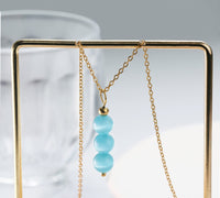 Aquamarine necklace for women, blue crystal necklace as inspirational gifts for girls, march birthstone necklace moonstone aquamarine jewelry healing gifts for women blue aquamarine