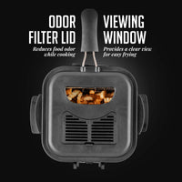 OVENTE 1.5 Liter Electric Deep Fryer FDM1501BR Charcoal and Oil Vapor Replacement Filter Set Pack of 3, White and Black ACPFDM1503, 1.5L