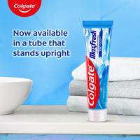 Colgate MaxFresh 600g (150g x 4, Pack of 4) Breath Freshener Toothpaste, , Peppermint Ice, Blue Gel Paste with Menthol, Cooling crystals for bad breath control