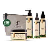 Pilgrim Amazonian Patuá Hair Spa Ritual Premium with FREE JUTE BAG|Patuá & Keratin Shampoo (200 ml) + Patuá & AHA BHA Scalp Scrub (100 ml) + Patuá Hair Mask (200 gm) + Patuá Hair Serum (100 ml).