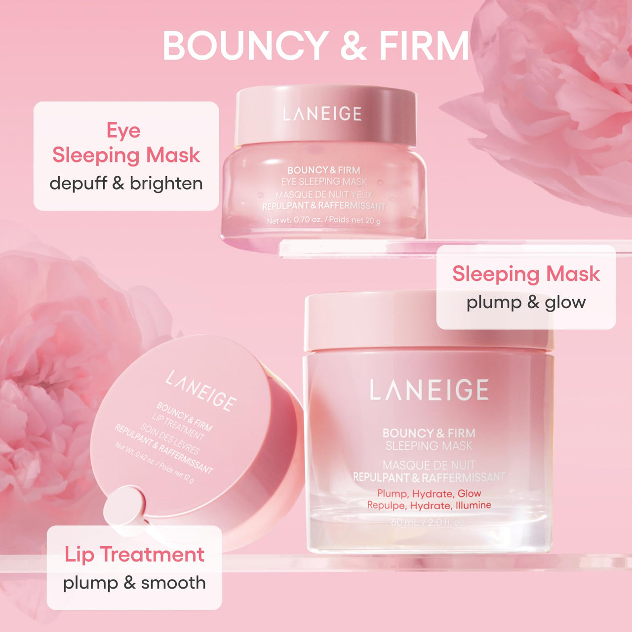 LANEIGE Bouncy & Firm intensive Lip Treatment With Collagen, Ceramides, and Hyaluronic Acid for Firm, Plump, and Lasting Hydration | Boost Lip Fullness | Lasting Hydration | For Women & Men | 12 gm