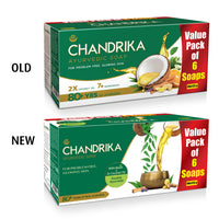 Chandrika Ayurvedic Soap Classic| Handmade Soap for Naturally Radiant Skin| For All Skin Types| 125g (Pack of 6)