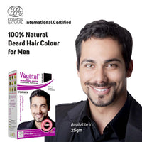 Vegetal Bio Colour Natural Hair Colour for Men, Soft Black, PPD-free, Semi-Permanent, Safe for Beard and Moustache 25g. (Pack of 2)