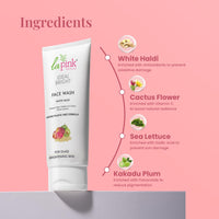 La Pink Ideal Bright Face Wash | Boosts Radiance & Improves Texture | Reduces Pigmentation & Dark Spots | Hydrating, & Soap-Free | With Kakadu Plum, Mulberry & Cactus Flower | 100% Microplastic-Free | All Skin Types | 100ml