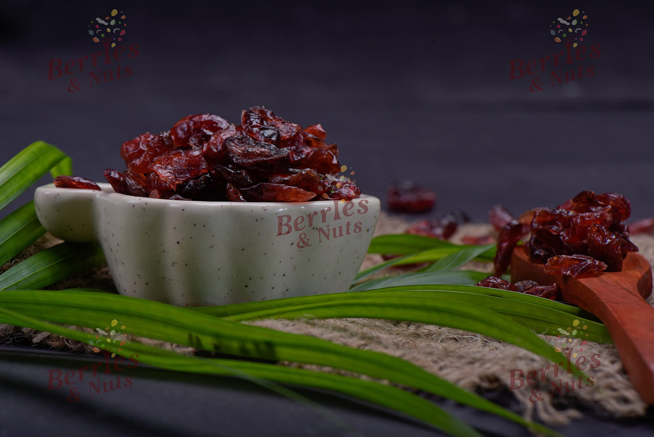 Berries And Nuts Premium Whole Dried Cranberries 1 Kg| Antioxidant Rich, Dietary Fiber, No Gluten, Immunity Booster | 5 Pack of 200 Grams