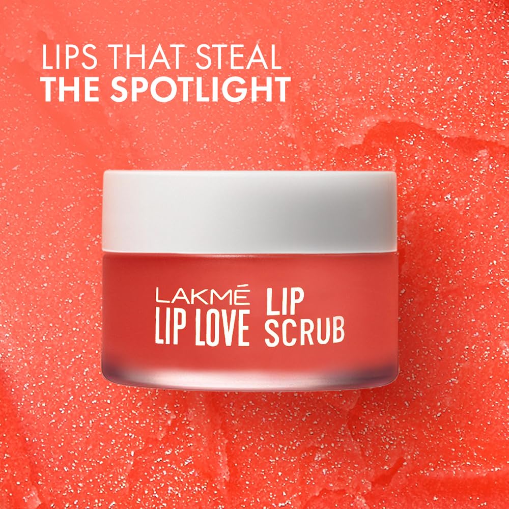 Lakmé Exfoliating Lip Scrub With Hyaluronic Acid For Soft, Smooth Lips | Lip Love Lip Scrub, 15Gm