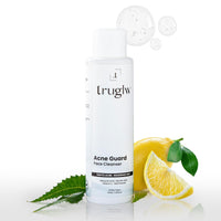 Truglw Acne Control Face Cleanser, Exfoliating Formula with 1% Salicylic Acid, Glycolic Acid, Vitamin C, Fights Breakouts, Soothes Inflammation, Brightens Skin, For Combination to Oily Skin Types - 100ml
