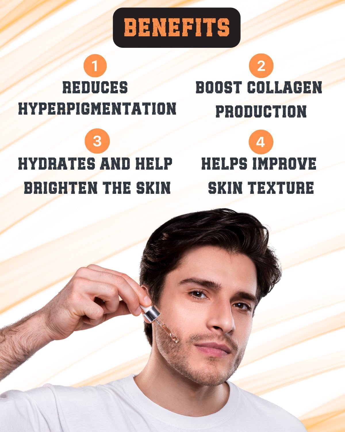 The Hillmen Vitamin C Unisex Face Serum for Daily Use Glowing Skin Sensitive Radiance Boost, Brightening Effect, Wrinkle Reduce Repair Sun Damage,chemical Free & Alcohol Free (90 Ml) Pack 0f 3