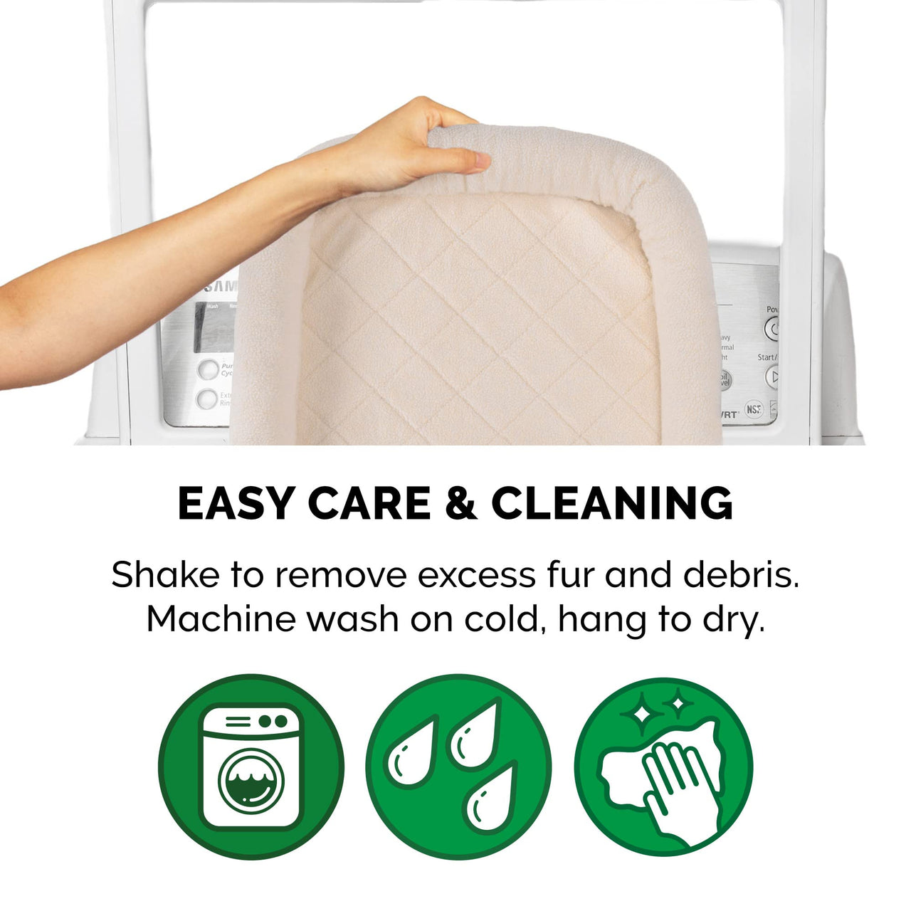 Furhaven Dog Bed for Small Dogs & Indoor Cats, 100% Washable, Sized to Fit Crates - Sherpa Fleece Bolster Crate Pad - Cream, Small Sherpa Fleece (Cream)