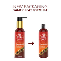 Bajaj 100% Pure Castor Oil 200ml, Pure Hair Oil, Natural Cold-Pressed Castor Oil, No Silicones, Paraben Free, Lead Free
