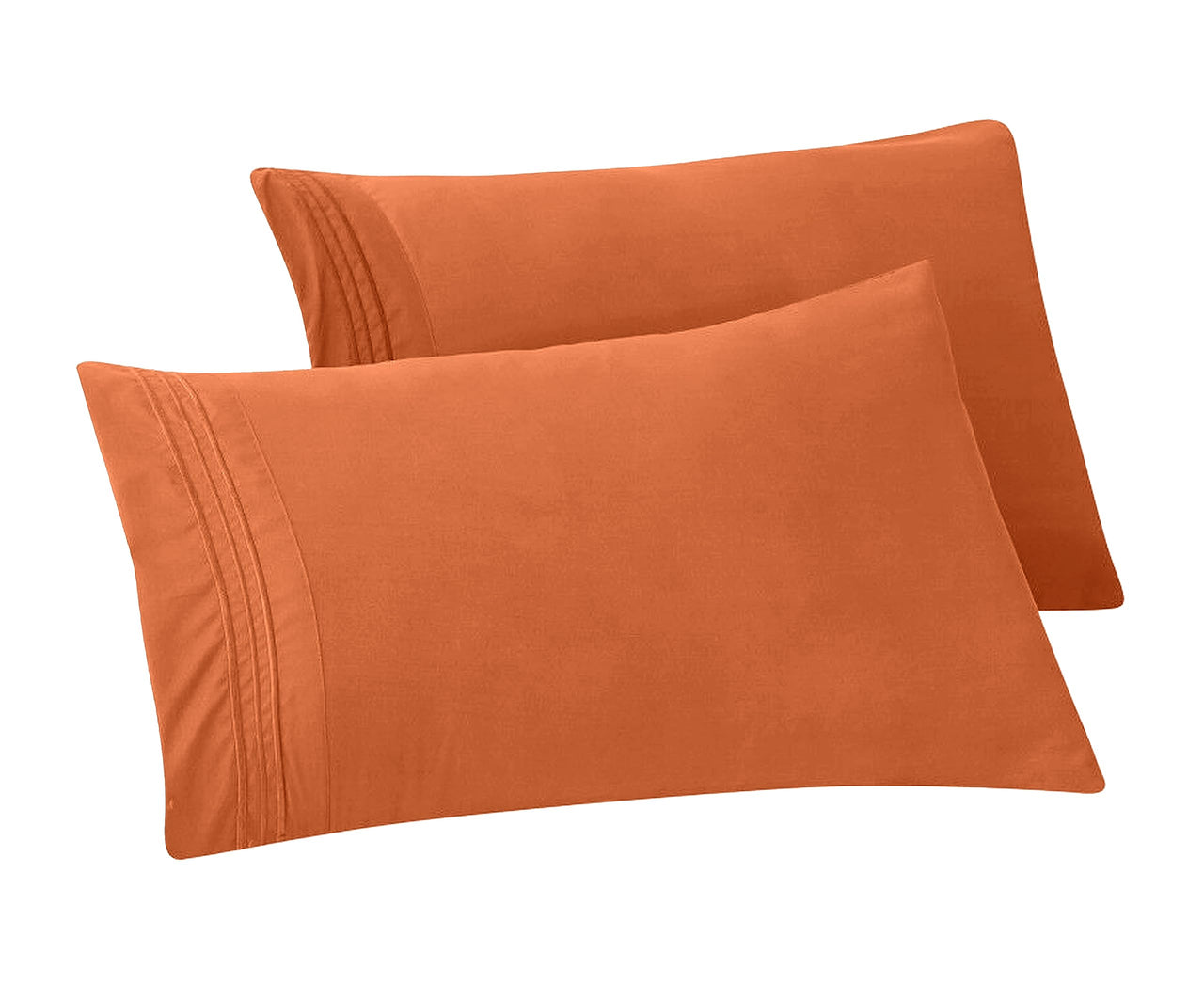 Elegant Comfort Solid Pillowcases 1500 Thread Count Egyptian Quality Microfiber - Smooth Weave, Wrinkle and Fade Resistant, Easy Slip-On, 2-Piece Set, Standard/Queen Pillowcase, Coral 2-Pack