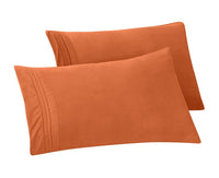 Elegant Comfort Solid Pillowcases 1500 Thread Count Egyptian Quality Microfiber - Smooth Weave, Wrinkle and Fade Resistant, Easy Slip-On, 2-Piece Set, Standard/Queen Pillowcase, Coral 2-Pack