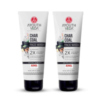 Ayouthveda Activated Charcoal Face Wash for Women and Men | Deep Cleansing Anti Pollution Face Wash | Natural Anti-Pollution & Oil Control Cleanser | Deep Cleansing, Detoxifying & Refreshing | Ayurvedic Cleanser for Men & Women | Paraben-Free | Suitable f