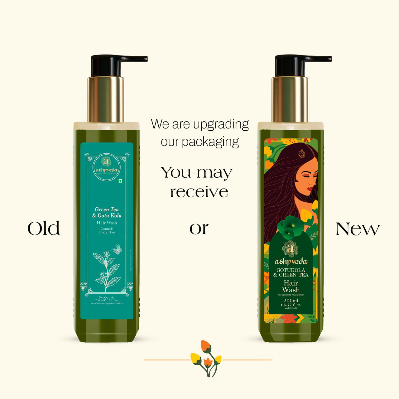 Ashpveda Gotu Kola and Green Tea Hair Wash Shampoo - Promotes Healthy, Silky-Smooth Hair - Natural Ingredients For Dandruff & Frizz Control (100 ml)