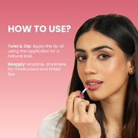Swiss Beauty Dip Tint Colour Changing PH Lip Oil | With Vitamin E for Long-Lasting Nourishment and Hydration| Soft and Natural Pink Lips | Shade- Peach, 3ml