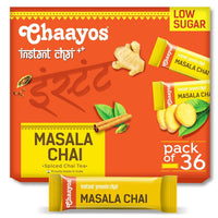 Chaayos Instant Tea Premix - Ginger Flavour - Low Sugar (36 Sachets) | Instant Tea | Tea Premix | Ginger Tea | Ginger Chai | Assam Tea | Flavored Tea | Adrak Chai Mix 390 Gram