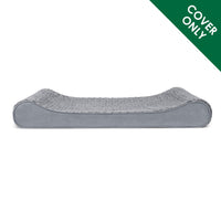 Furhaven Replacement Dog Bed Cover Ultra Plush Faux Fur & Suede Contour Luxe Lounger, Machine Washable - Gray, Jumbo (X-Large) Ultra Plush (Gray) 45.0