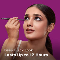 Pilgrim Black Mischief Kajal Smudge & Waterproof Single Stroke Matte Finish Lasts Up To 12Hrs | Kajal for Women | Kajal | Lonng Lasting Eye Makeup |