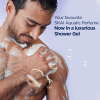 Bella Vita Luxury Skai Aquatic Unisex Body Wash Refreshing Shower Gel for Deep Cleansing, Hydrating & Moisturising Skin with Aloe Vera 500 Ml