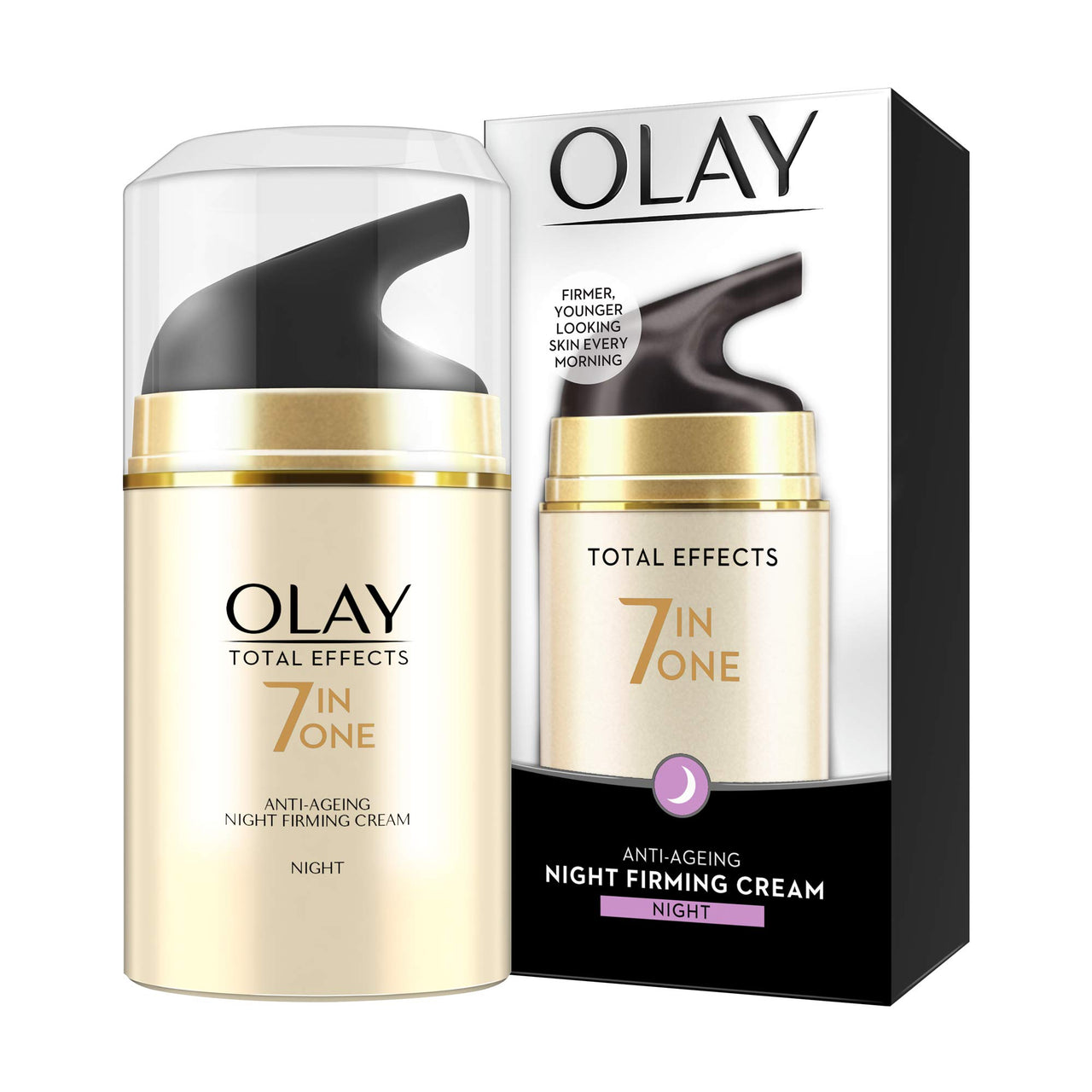 Olay Day Cream Total Effects 7 in 1, Anti-Ageing SPF 15, 50g And Olay Night Cream Total Effects 7 in 1, Anti-Ageing Moisturiser, 50g