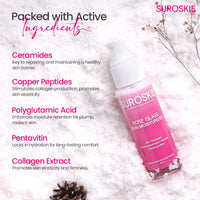 Suroskie Rose Glass Skin Moisturizer 50Ml | Enriched With Collagen, Ceramides & Polyglutamic | 4 In 1 Moisturizer, Glowing, Hydrating & Refreshing Skin | All Skin Types | Skin Care For Women