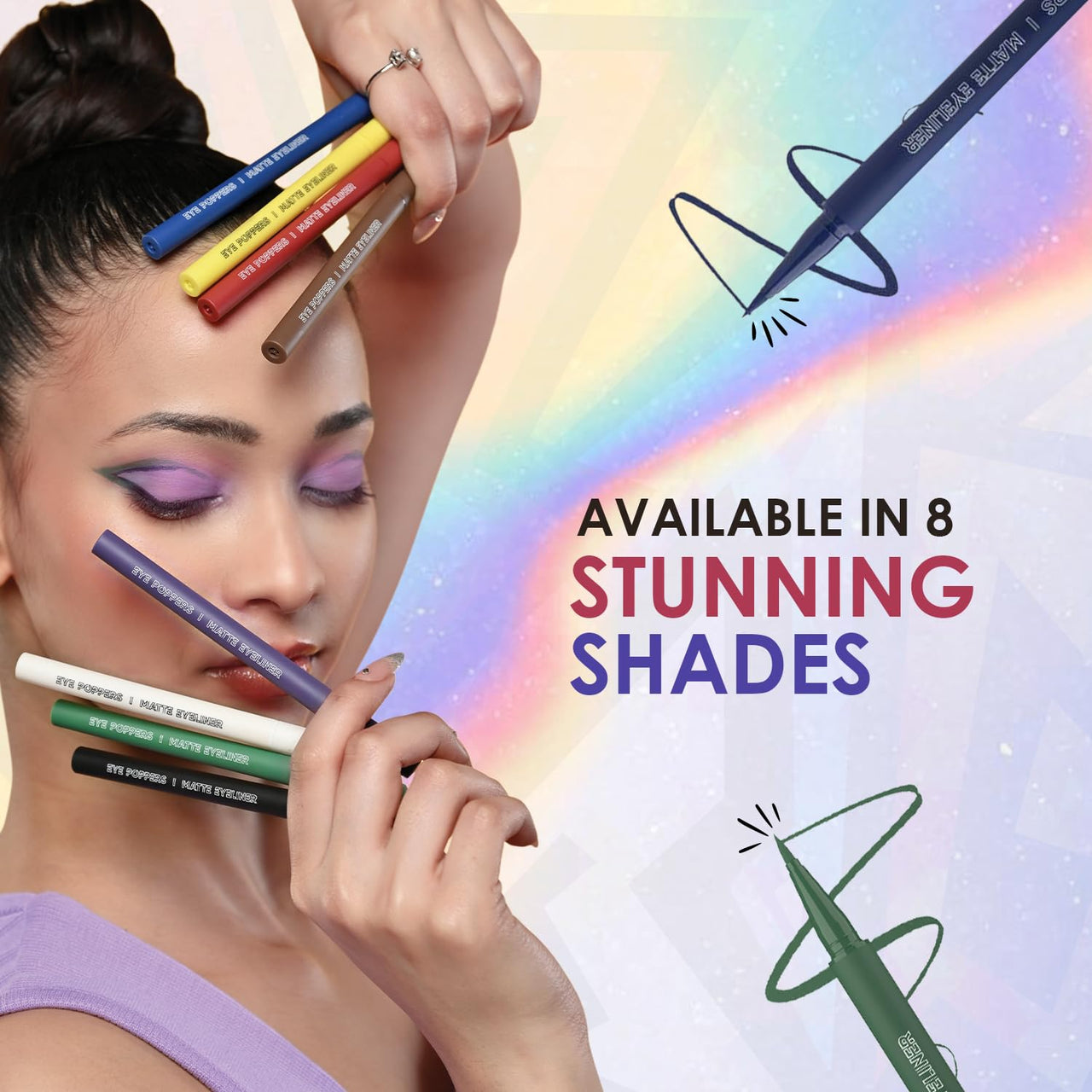 Glam21 Eye Poppers Matte Eyeliner |Smudge Proof and Waterproof Formula | Pen Style Design | Bold & vibrant Shades | High Pigment up to 12 hours | Brownie-0.5gm
