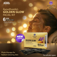 Ayouthveda Golden Glow Facial Kit | Bright & Glowing Skin 45g | Facial Kit for New Year Celebration Glow
