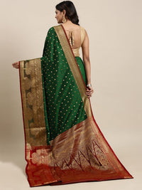 Pandadi Saree Women's  Banarasi Silk Saree With Unstitched Blouse Piece