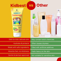 Healthbest Kids Watermelon Cooling Sunscreen SPF 30, PA+++, 100 ml - Vegan, Boosts Vitamin D Absorption, Prevents Tanning, Hydrates All Skin Types