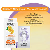 DR.RASHEL Vitamin C Nose Strip With Hazel Extracts Observes Dirt And Oil (10 Strips &10 Wipes)