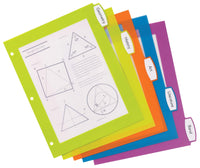 Avery Ultralast Big Tab Plastic Dividers for 3 Ring Binders, 5-Tab Set, Multicolor with White Labels, 1 Set (24900) 5 tab