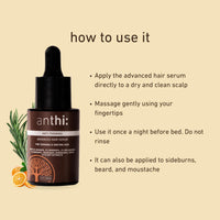 anthi: 3% Redensyl ,4% Anagain, 2% Melanogrey, 1% Darkenyl, Advanced Hair Serum Helps Hair Thickening, Helps Stimulate Hair Growth, Helpful for Grey Hair| With Rosemary, Bhringaraj, Amla, Biotin, 30 ml