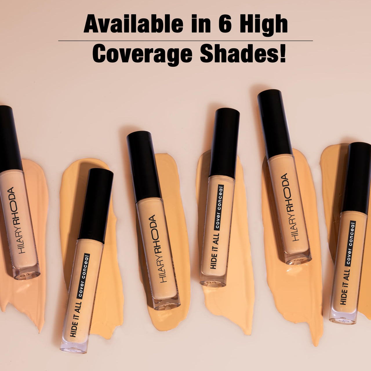 Hilary Rhoda Hide It All Cover Conceal | Conceals Masks, Scars & Dark Circles | High Coverage Concealer | With Shea Butter | Matte Finish | Cruelty-Free & Vegan (Ivory- Shade 1, 3.7ml)
