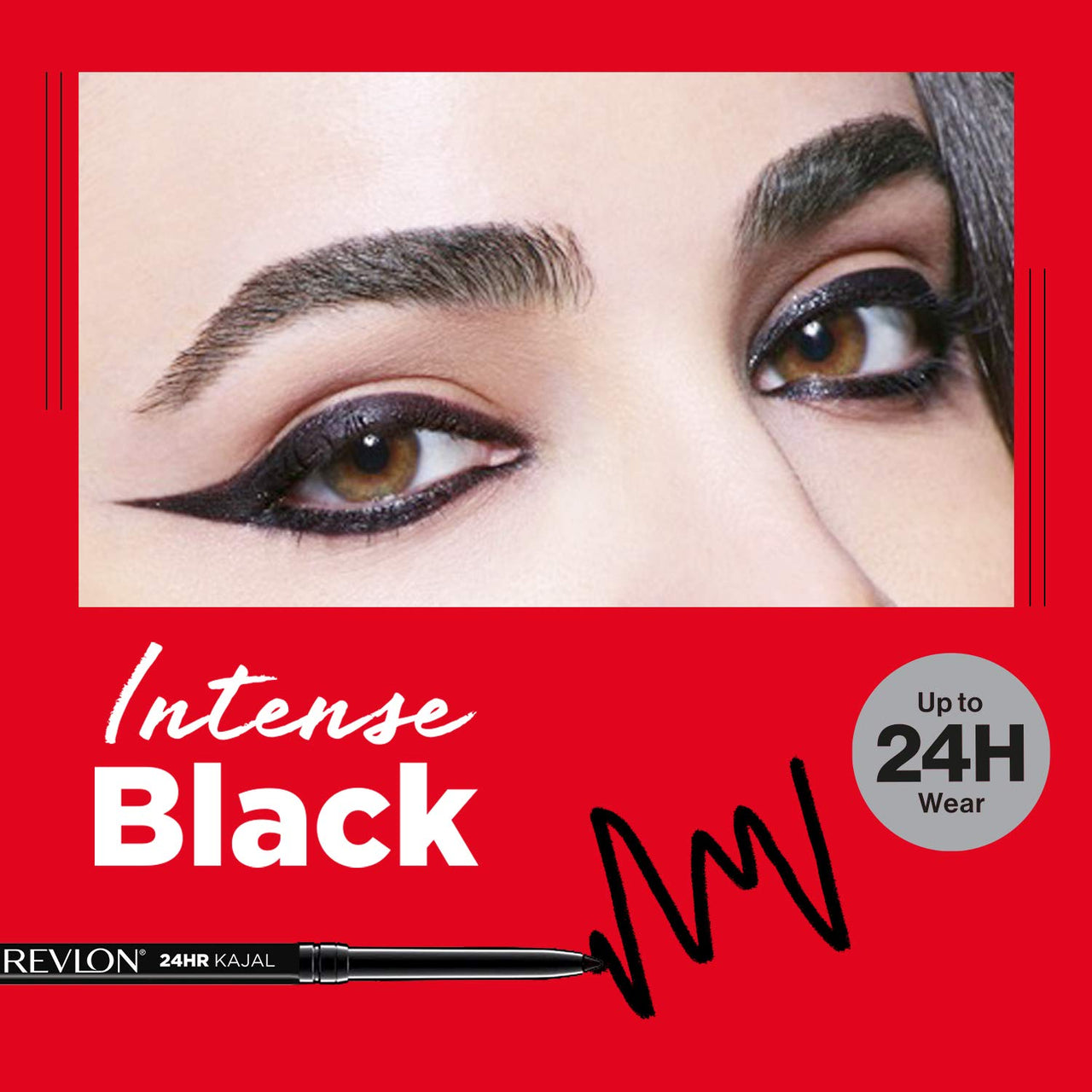 REVLON 24 Hr Kajal, Matte Finish Stick, 0.35G - Intense Black