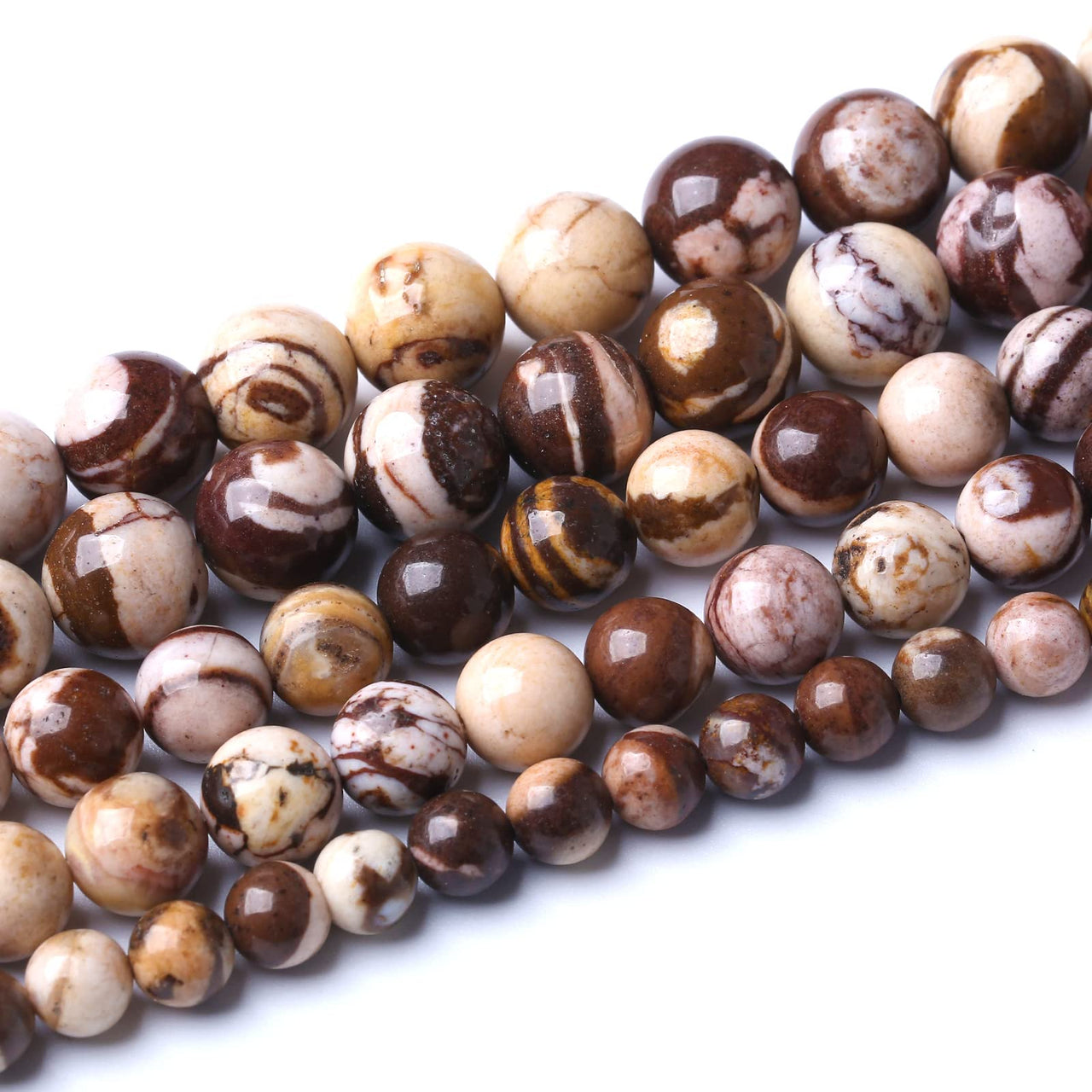 Natural Stone Beads Australia Zebra Gemstone Round Loose Beads for Jewelry Making DIY Bracelet Crystal Energy Healing Power Stone 6mm 60pcs (6mm, Australian Zebra Jasper)