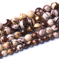 Natural Stone Beads Australia Zebra Gemstone Round Loose Beads for Jewelry Making DIY Bracelet Crystal Energy Healing Power Stone 6mm 60pcs (6mm, Australian Zebra Jasper)