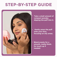 Orgatre MoodBliss Compact Powder for Women - Matte Finish, Oil Control, Long-Lasting, Lightweight & Buildable for Oily & Dry Skin (Clear Beige, 9 gm)