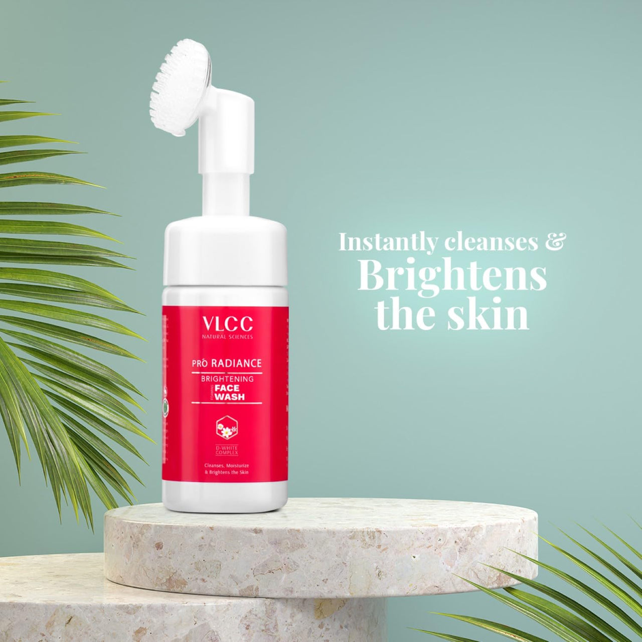 VLCC Pro Radiance Skin Brightening Foaming Face wash - 100ml | Reduce Melanin, Lighten Dark Spots, Cleanses Skin, and Evens Out Skin Tone | With Acai Berry, Nutmeg oil, and D-White complex.